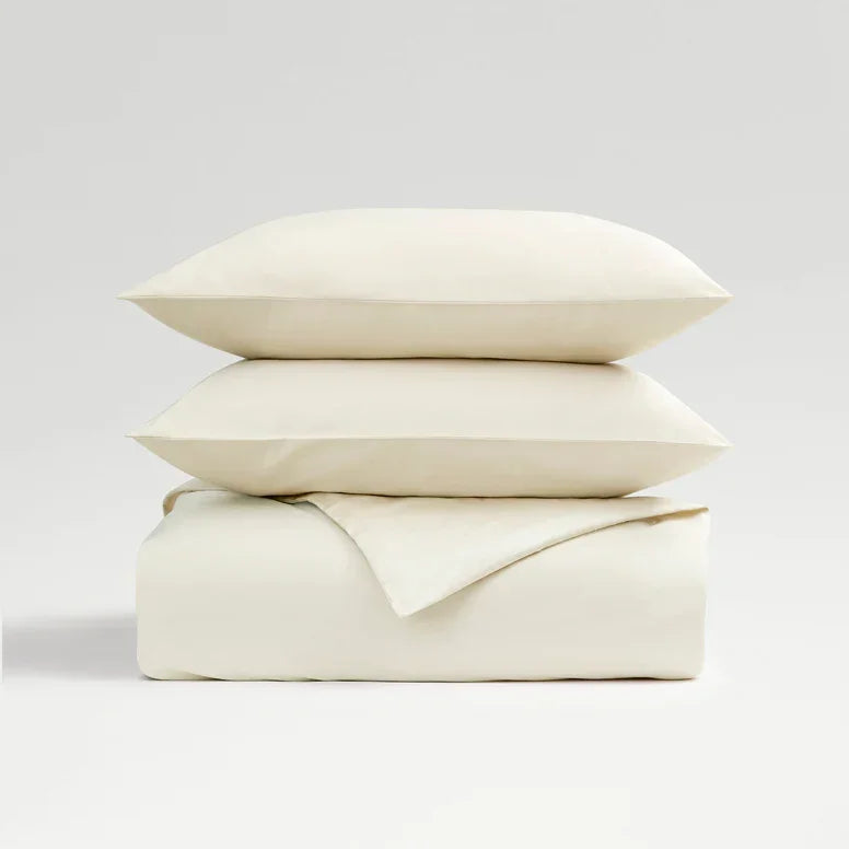 Christy 400TC Sateen Cotton Duvet Cover Set  – Ivory