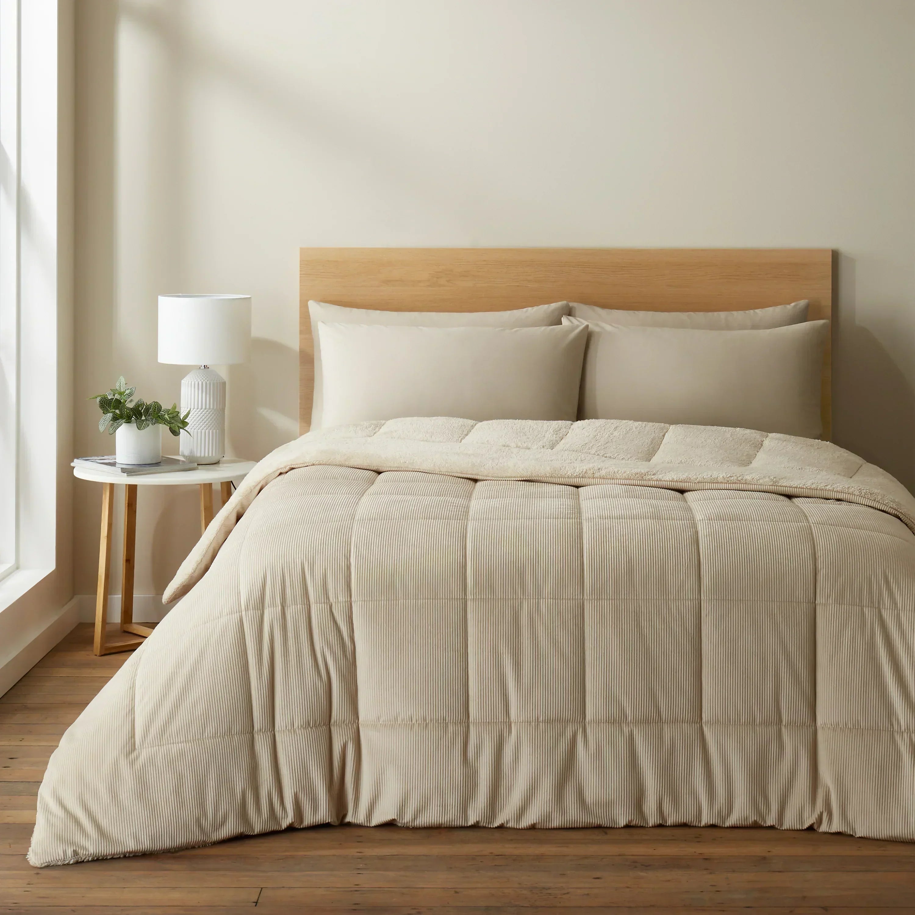 Cosy Cord Coverless Duvet - Natural