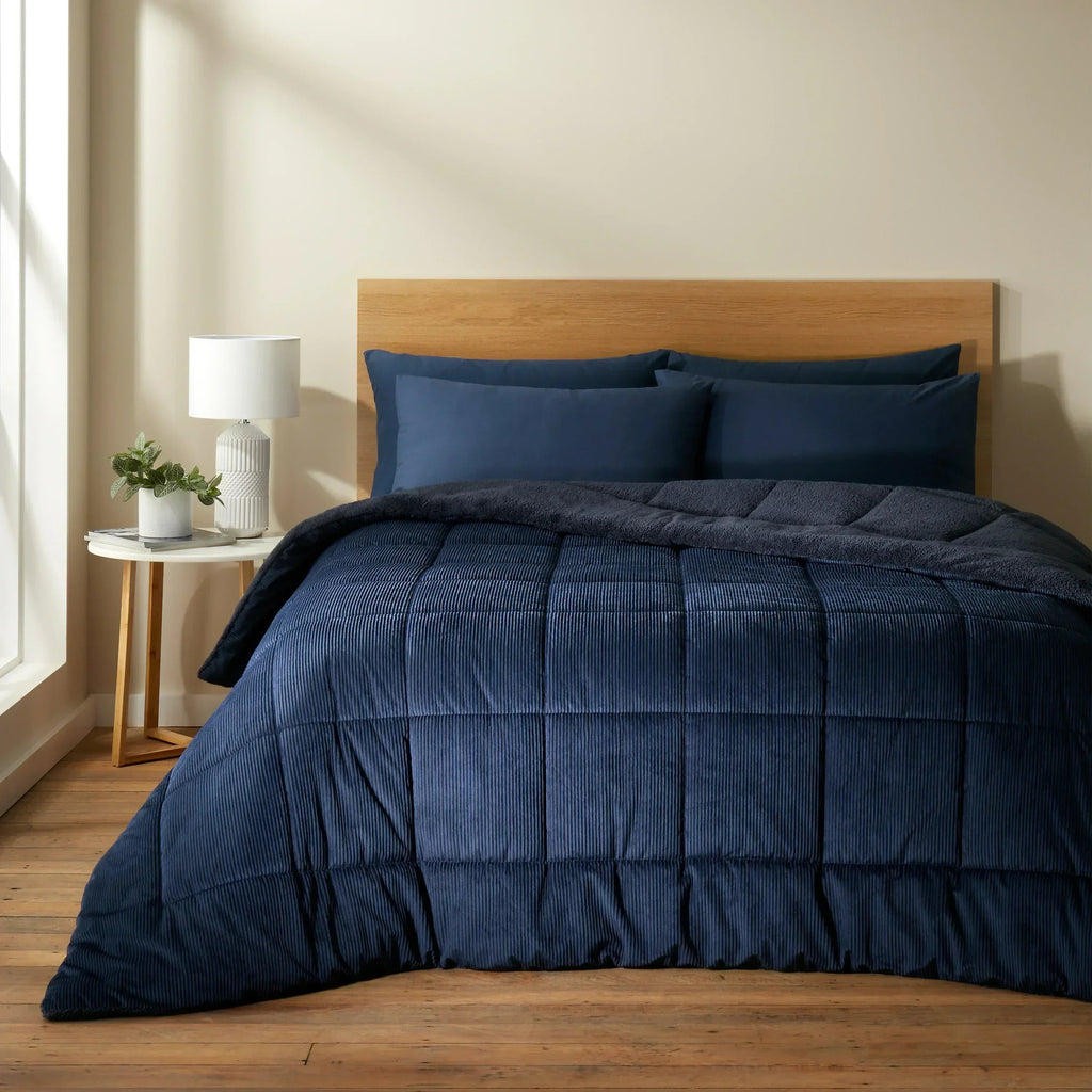 Cosy Cord Coverless Duvet - Navy
