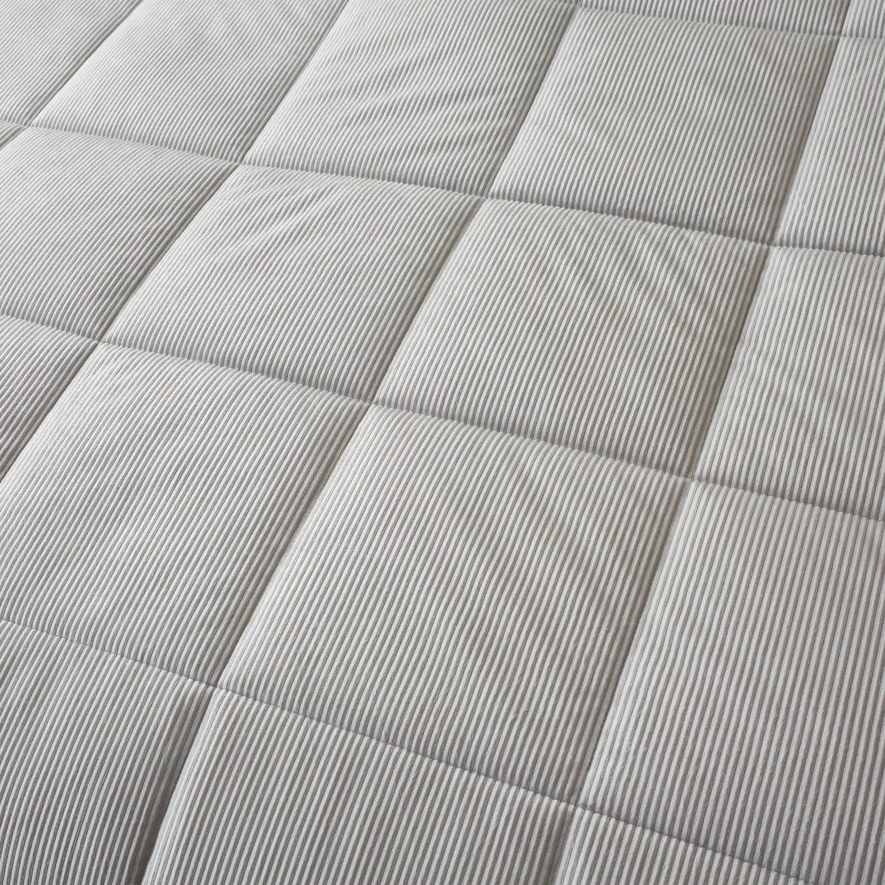 Cosy Cord Coverless Duvet - Silver
