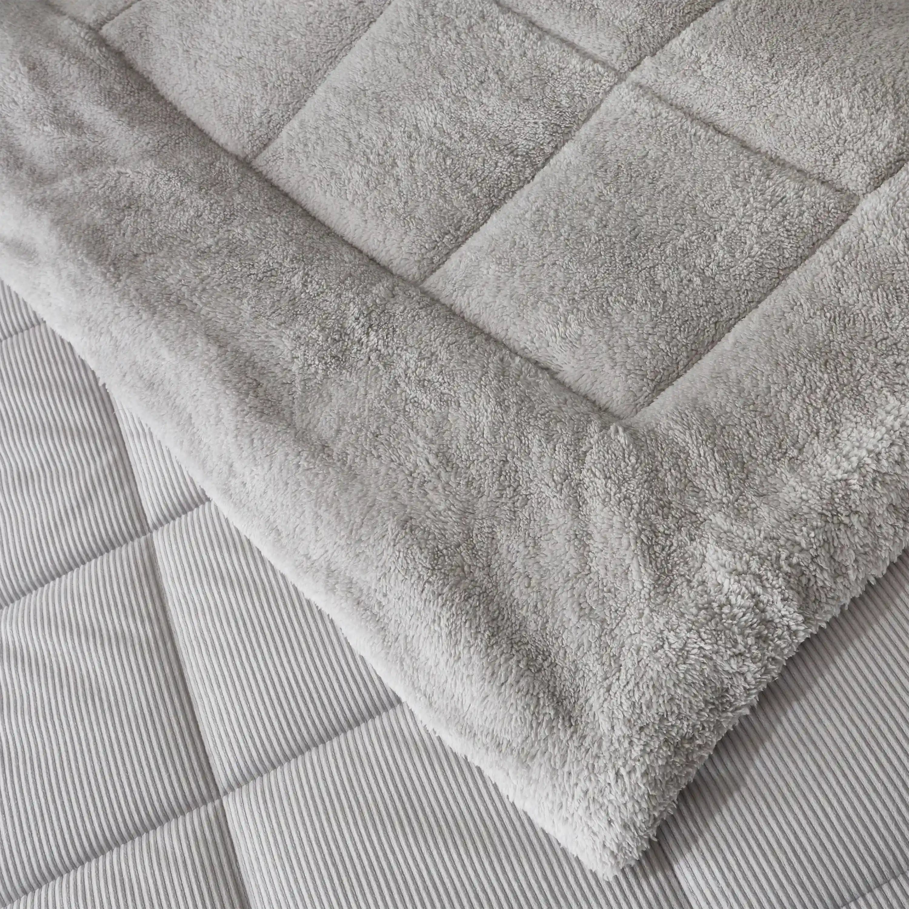 Cosy Cord Coverless Duvet - Silver