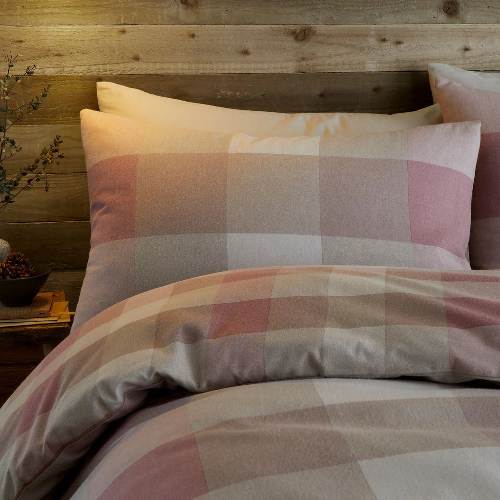 Appletree Hygge Ashford Check Brushed Cotton Duvet Cover Set - Natural