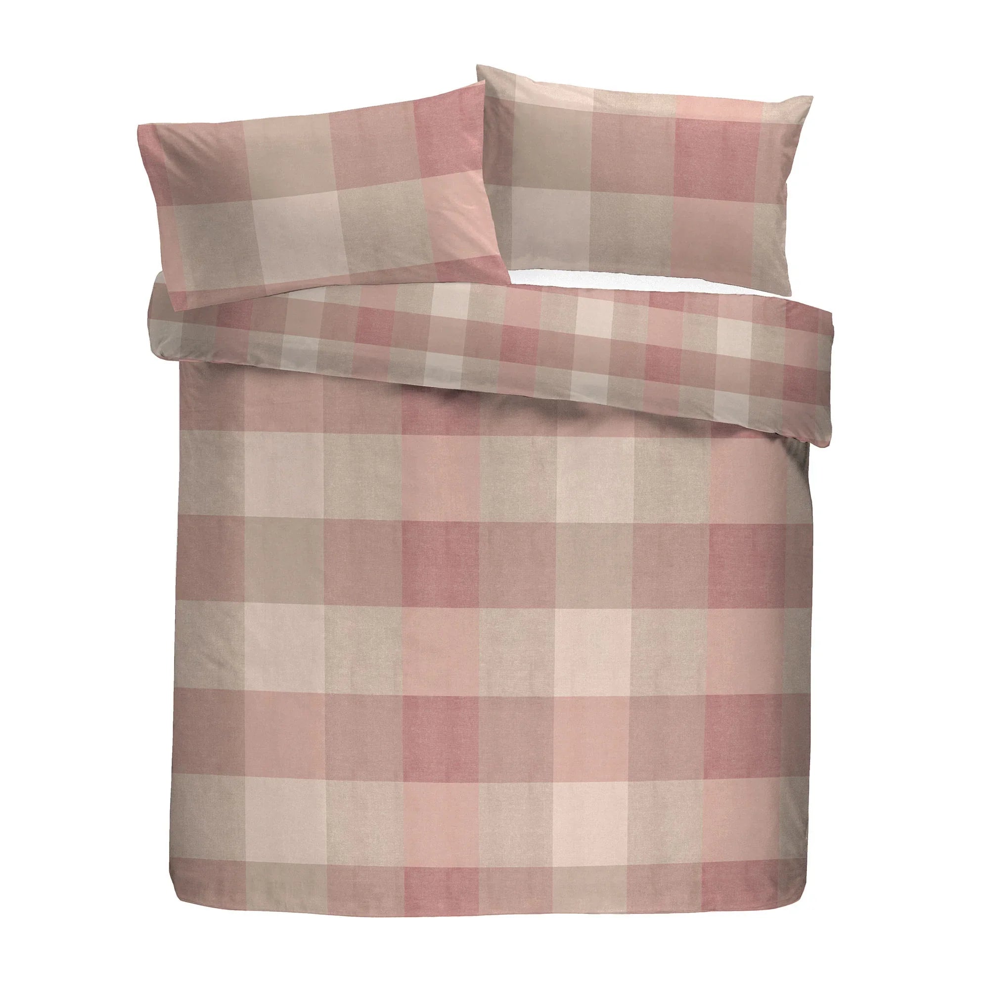 Appletree Hygge Ashford Check Brushed Cotton Duvet Cover Set - Natural