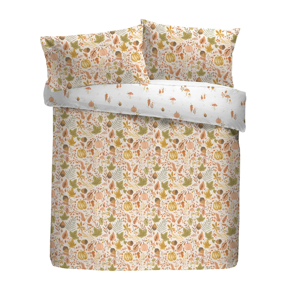 D & D Design Autumn Foliage Reversible Duvet Cover Set - Natural