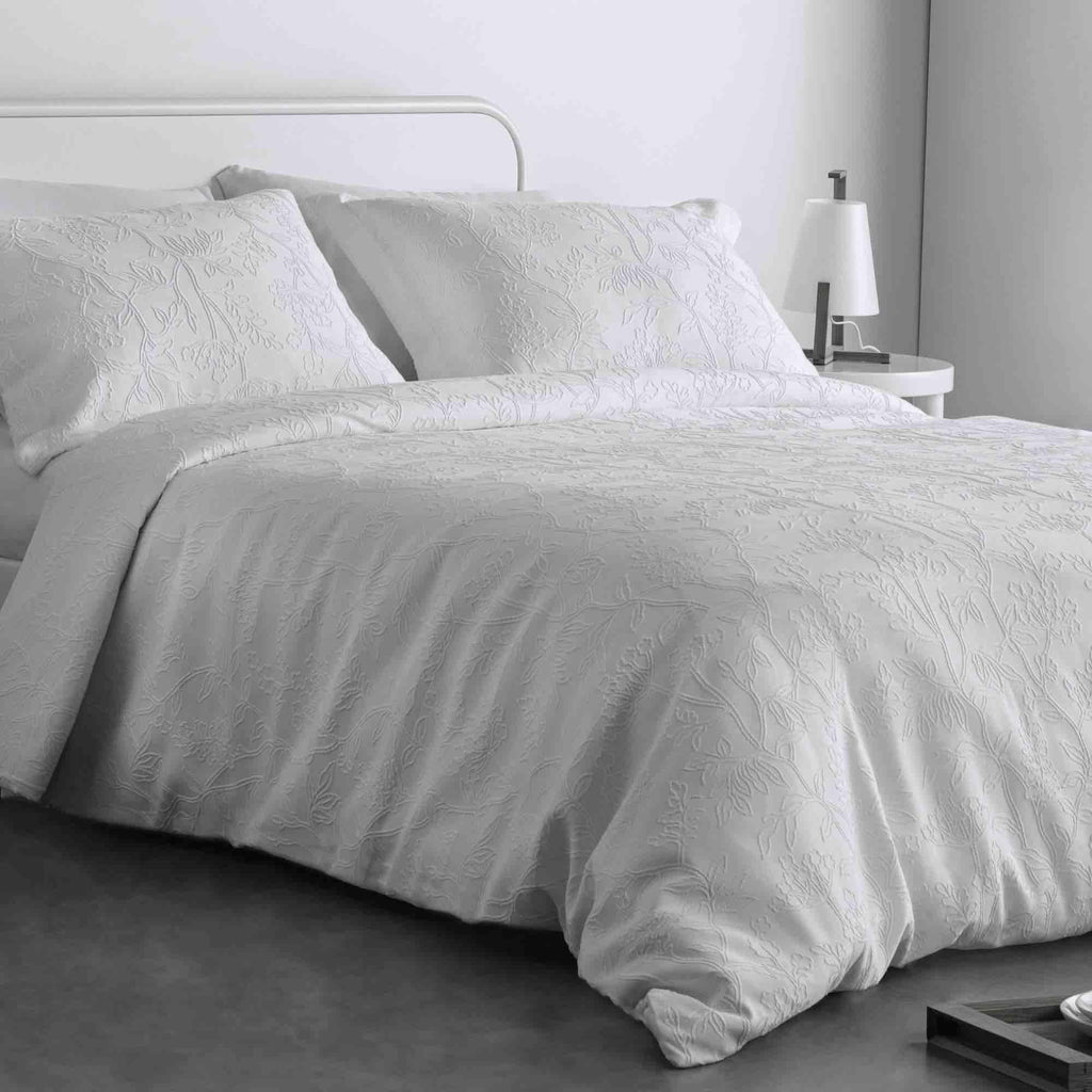 Arley Jacquard Duvet Cover Set - Ivory