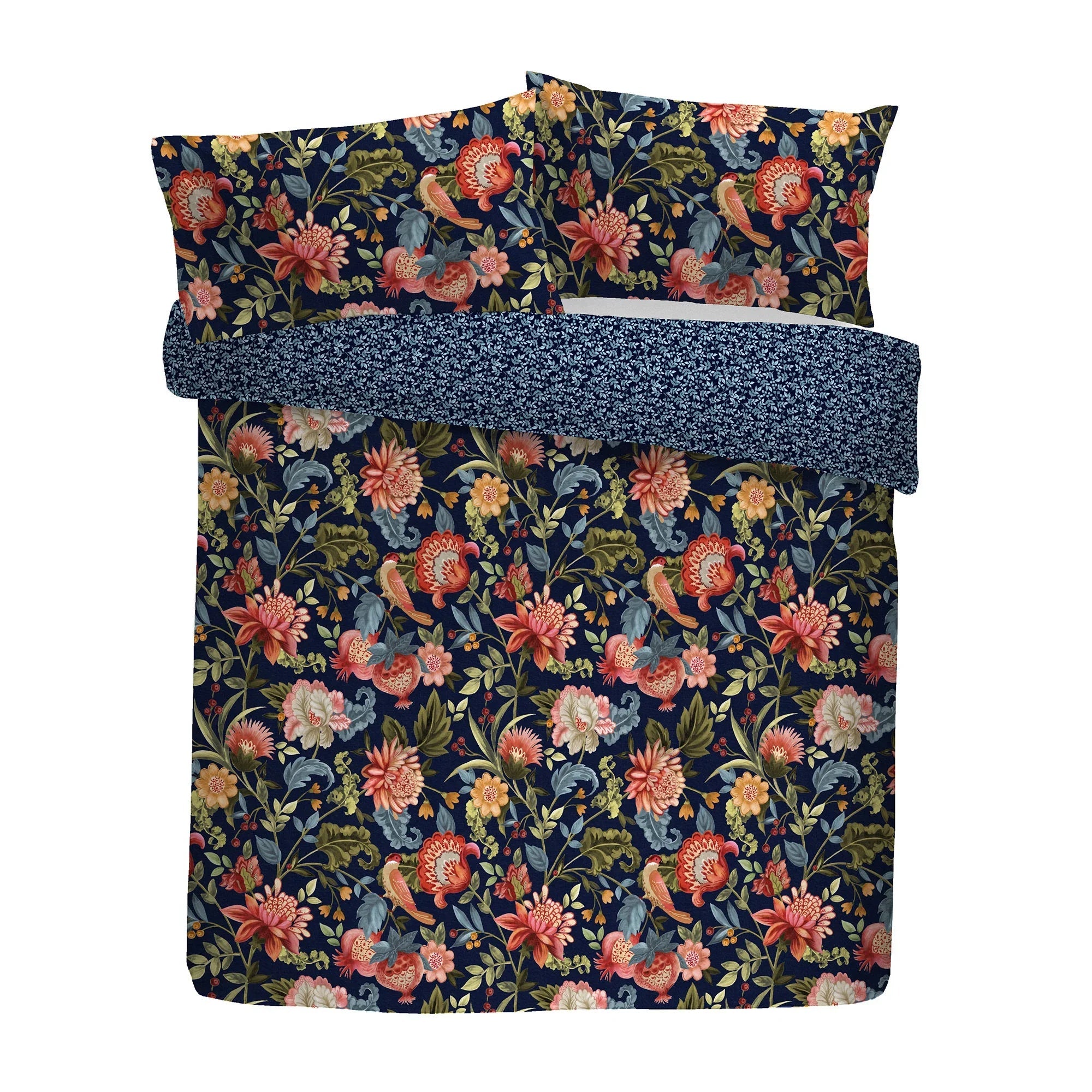 D & D Design Bejewelled Cotton Duvet Cover Set - Navy