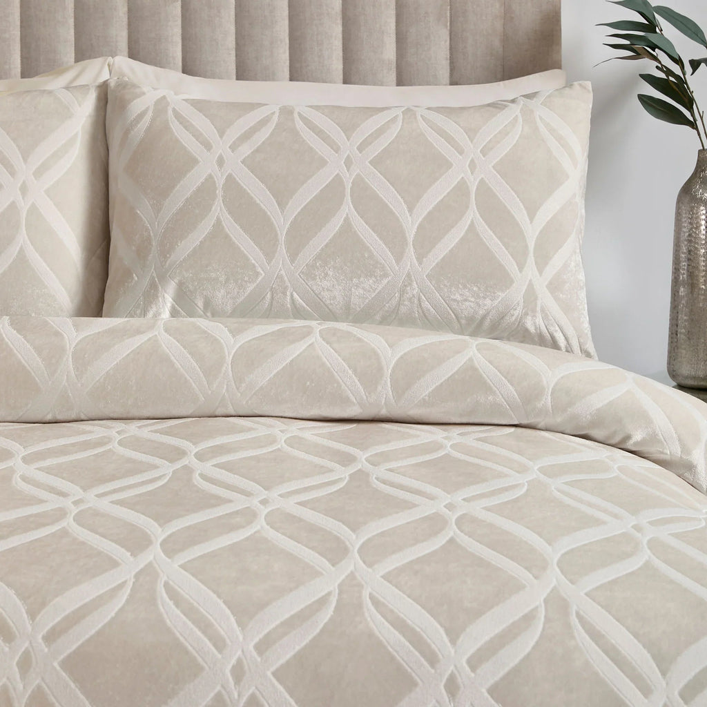 Soiree Belfort  Jacquard Duvet Cover Set - Silver