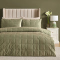 Soiree Brighton Square Velvet Duvet Cover Set - Green