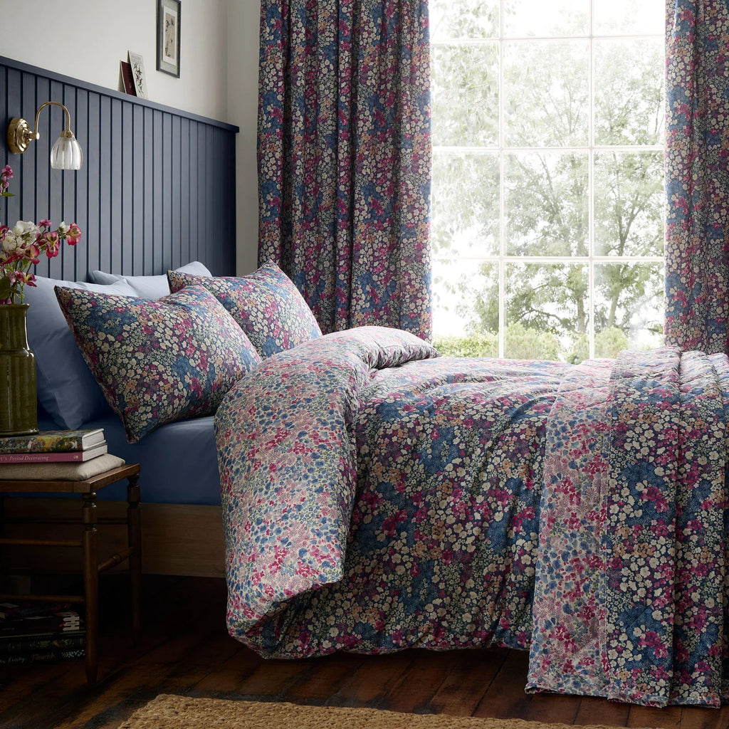 D & D Design Bessie Reversible Duvet Cover Set - Navy