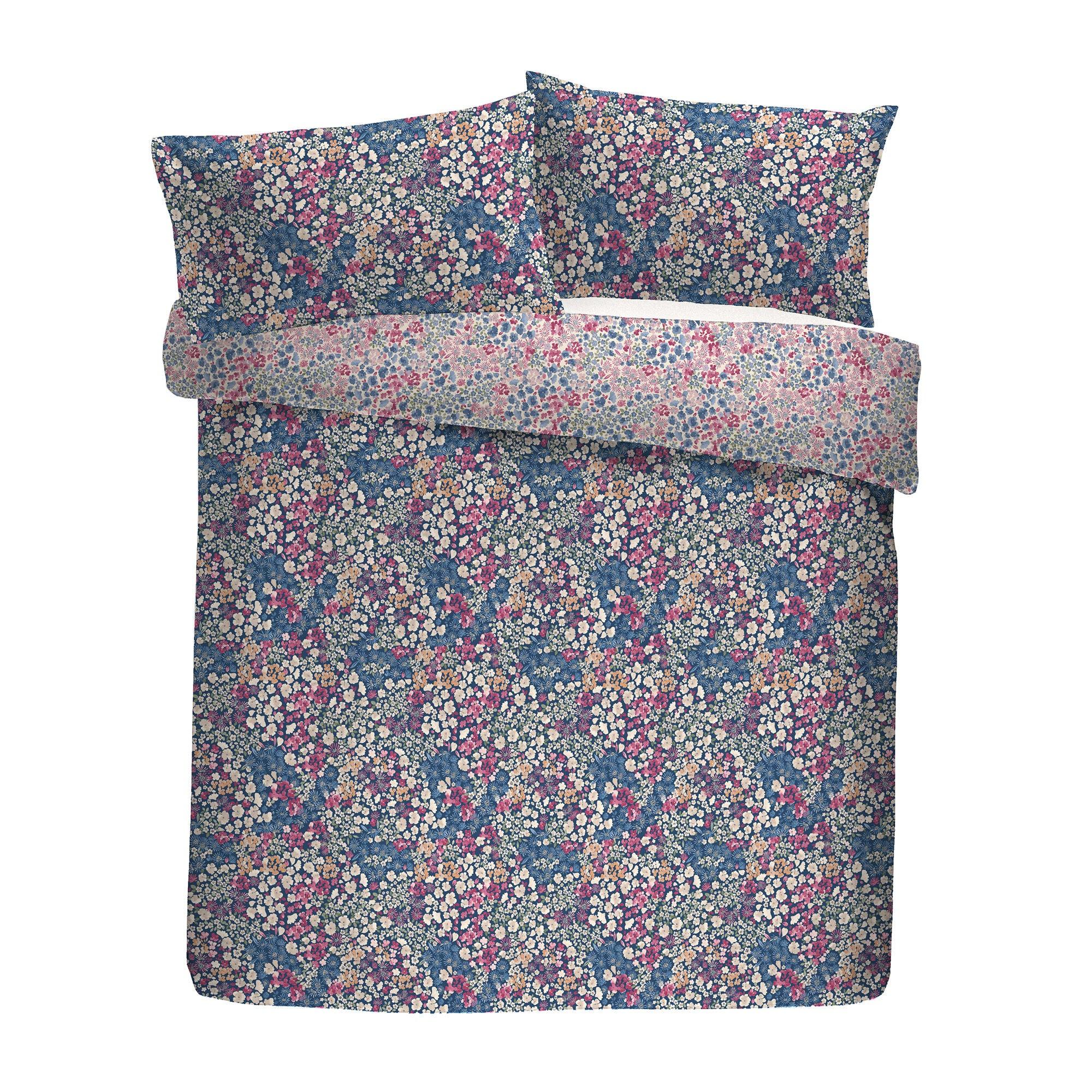 D & D Design Bessie Reversible Duvet Cover Set - Navy