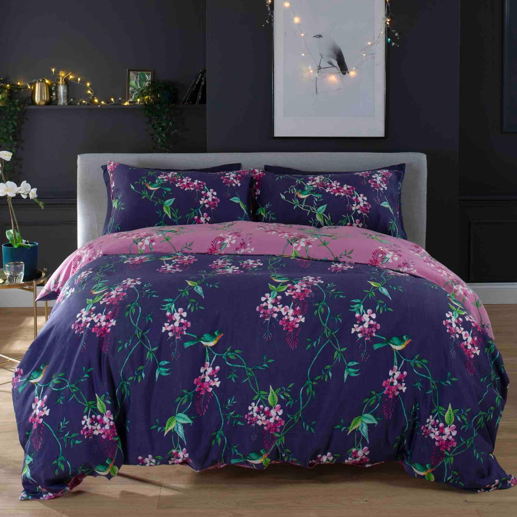 Deyongs 1846 Bird Garden Duvet Cover Set - Plum