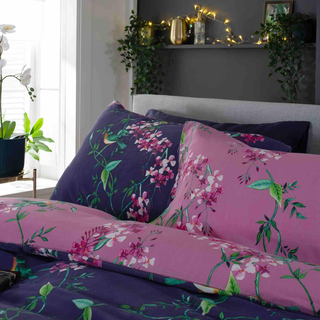 Deyongs 1846 Bird Garden Duvet Cover Set - Plum