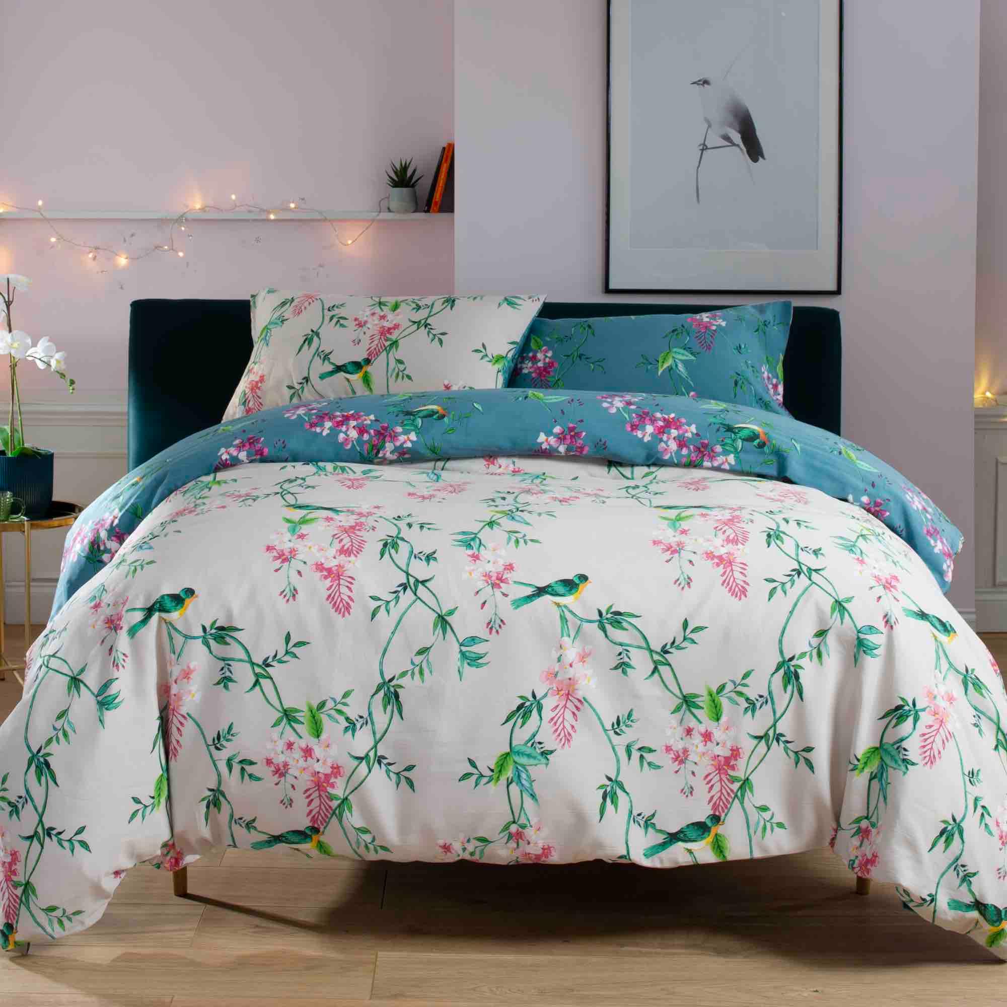 Deyongs 1846 Bird Garden Duvet Cover Set - Teal