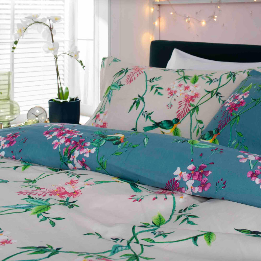 Deyongs 1846 Bird Garden Duvet Cover Set - Teal