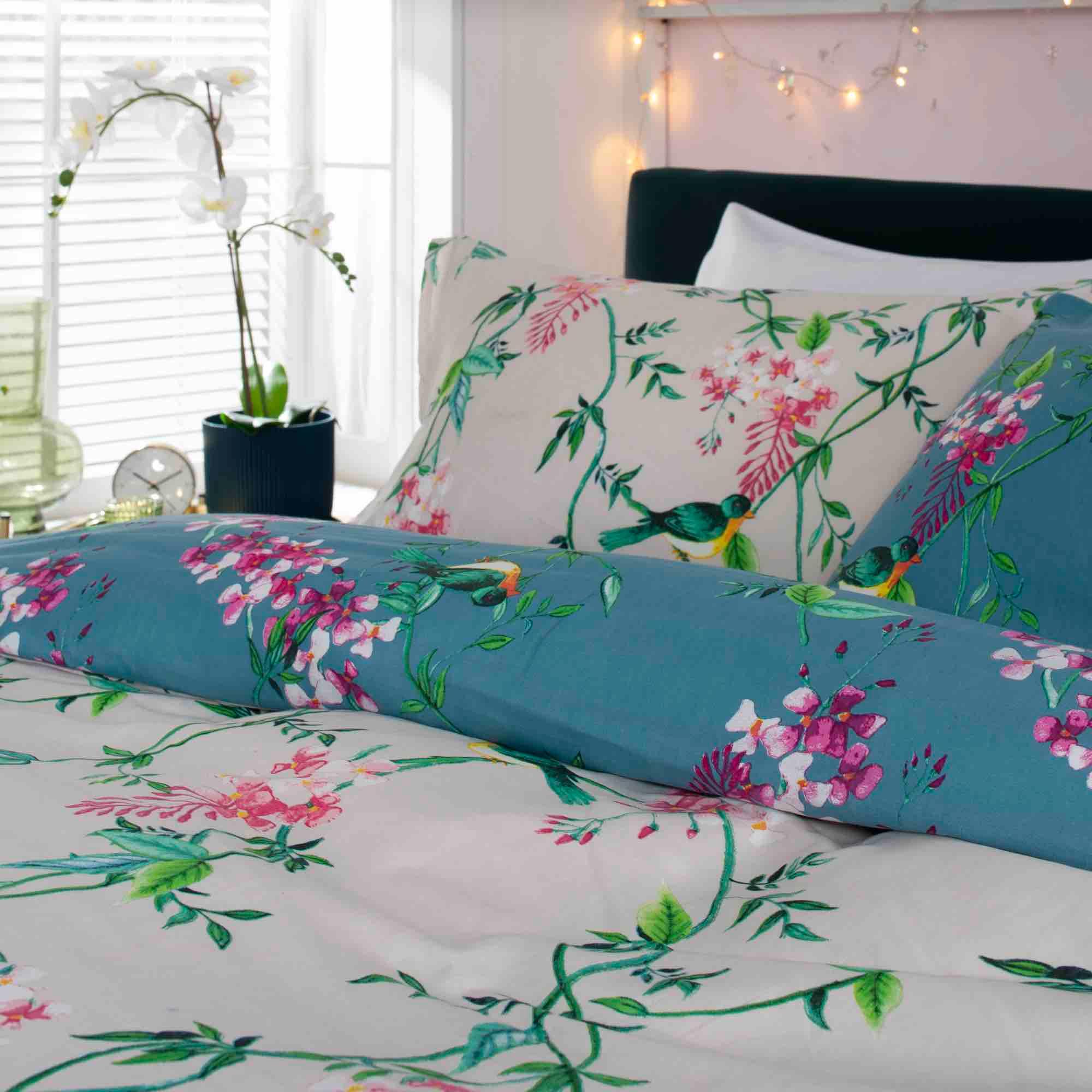 Deyongs 1846 Bird Garden Duvet Cover Set - Teal
