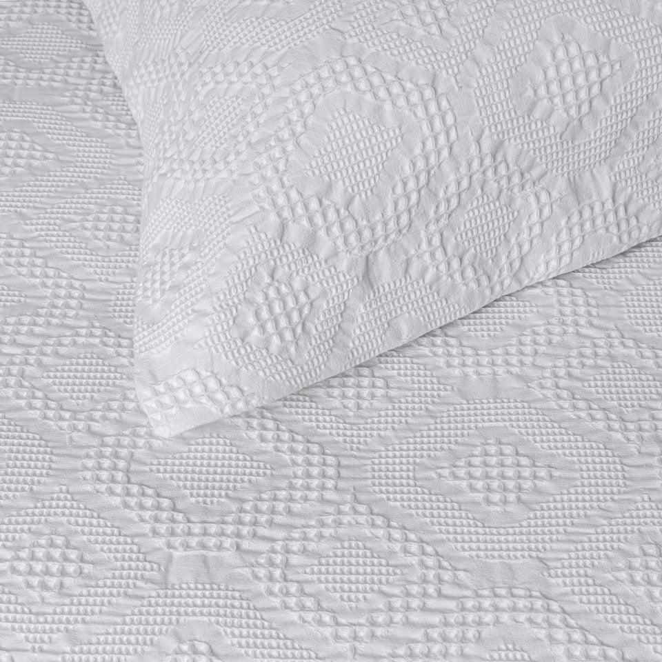 Brittany Jacquard Lace Duvet Cover Set - White