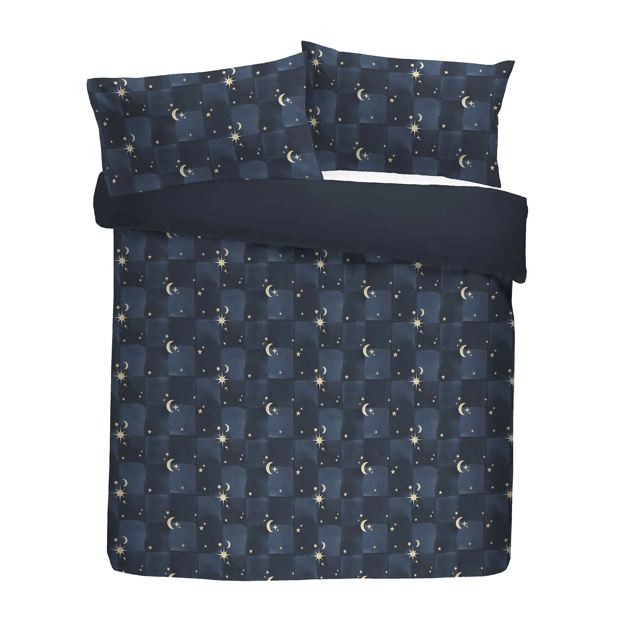 Fusion Snug Cosmic Star Sherpa Reverse Duvet Cover Set - Navy