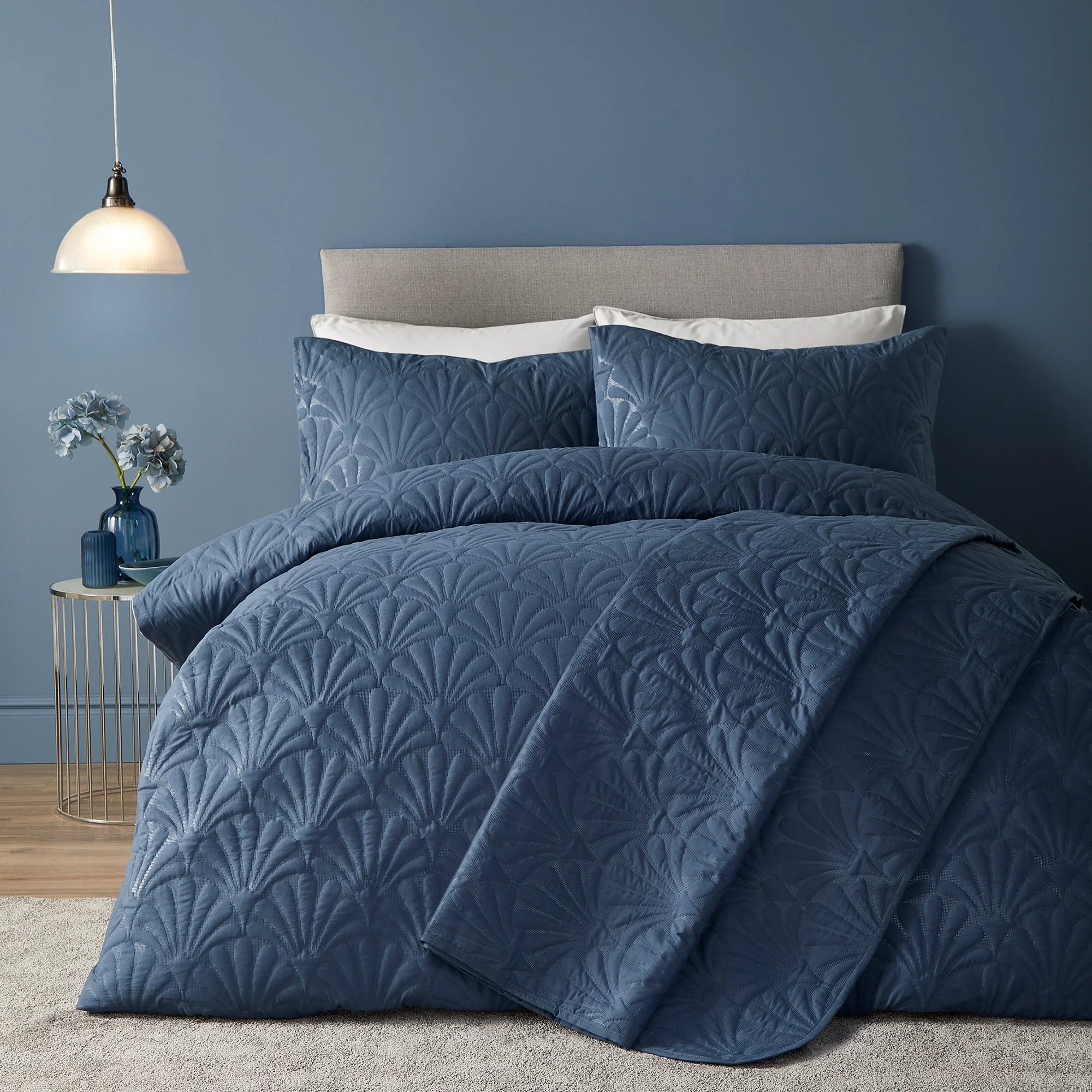 Serene Cavali Duvet Cover Set - Dark Blue