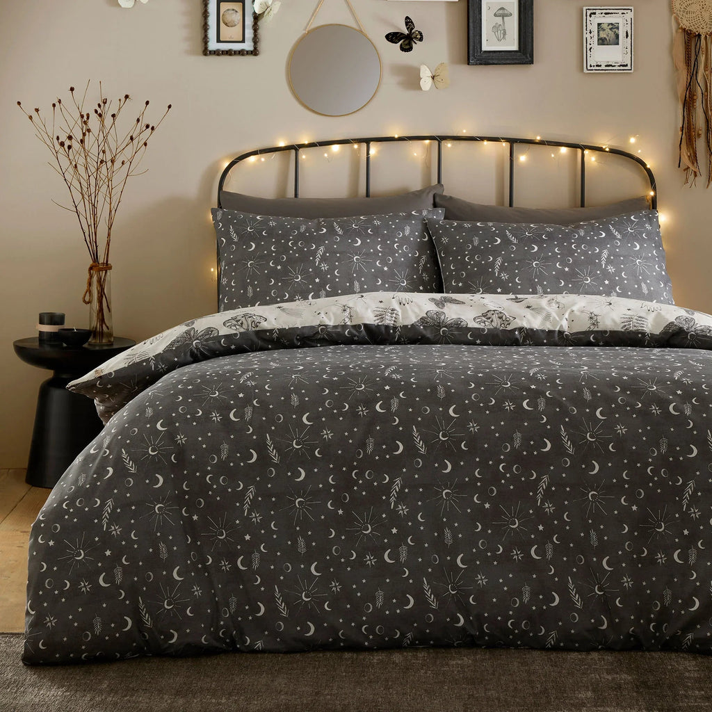Fusion Celeste Reversible Duvet Cover Set - Grey