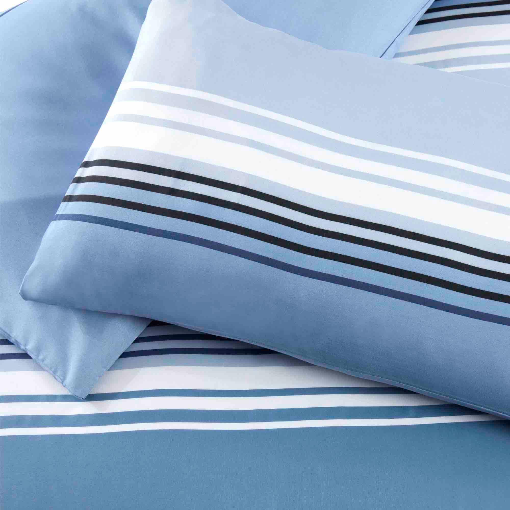 Chicago Brushed Duvet Cover Set - Blue