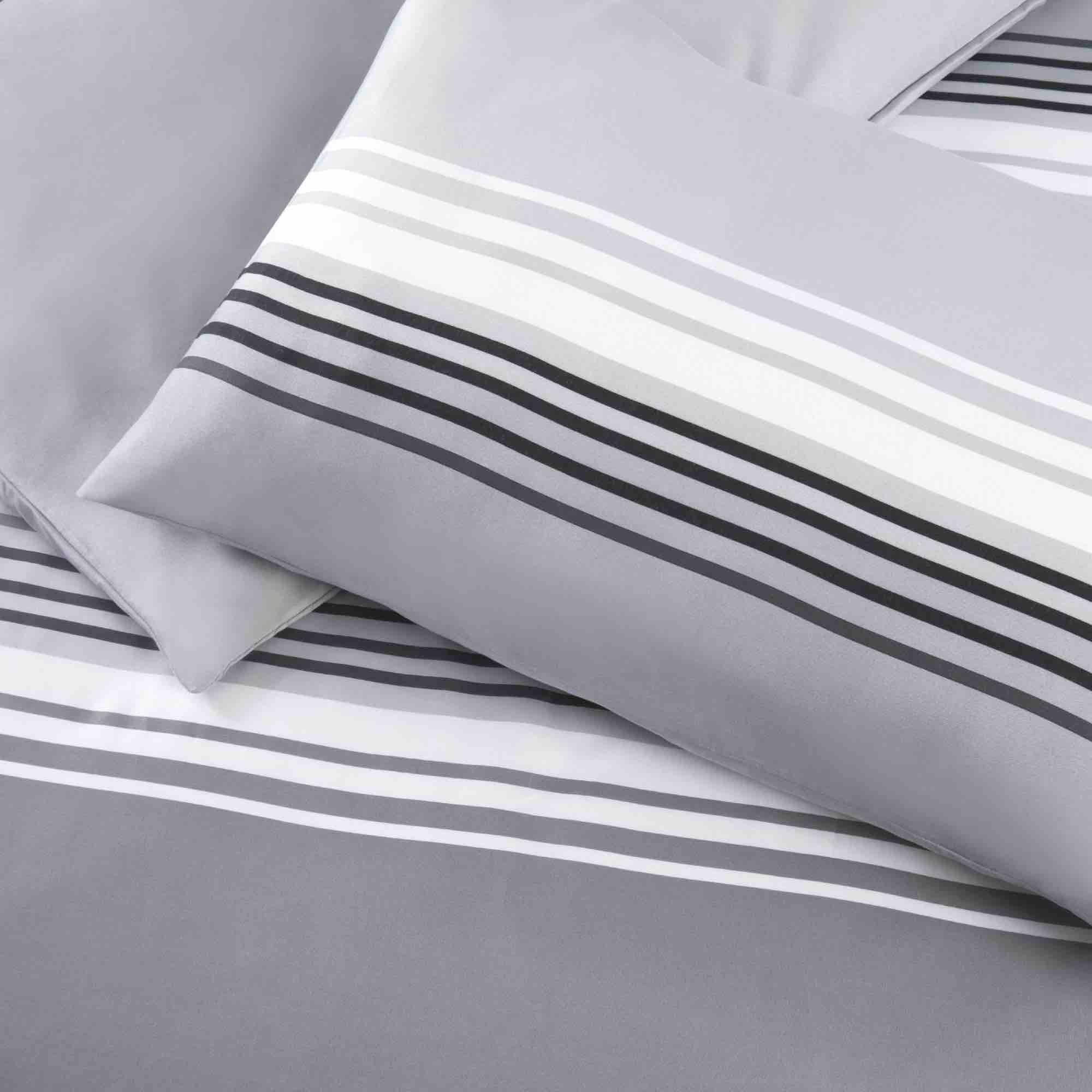 Chicago Brushed Duvet Cover Set - Grey
