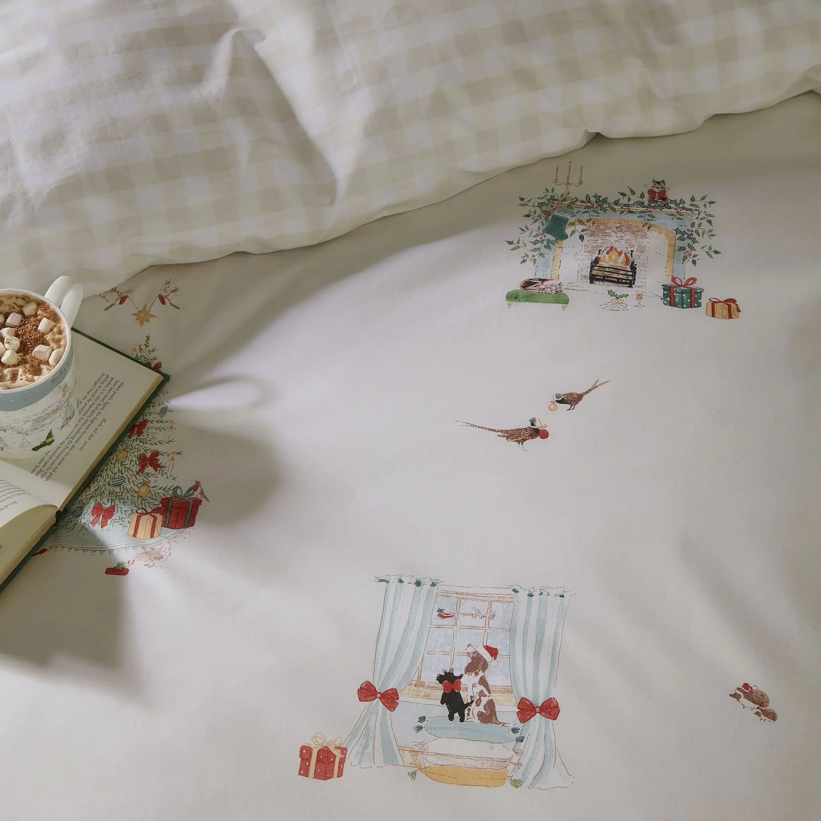 Sophie Allport Cosy Christmas Duvet Cover Set - Misty Green
