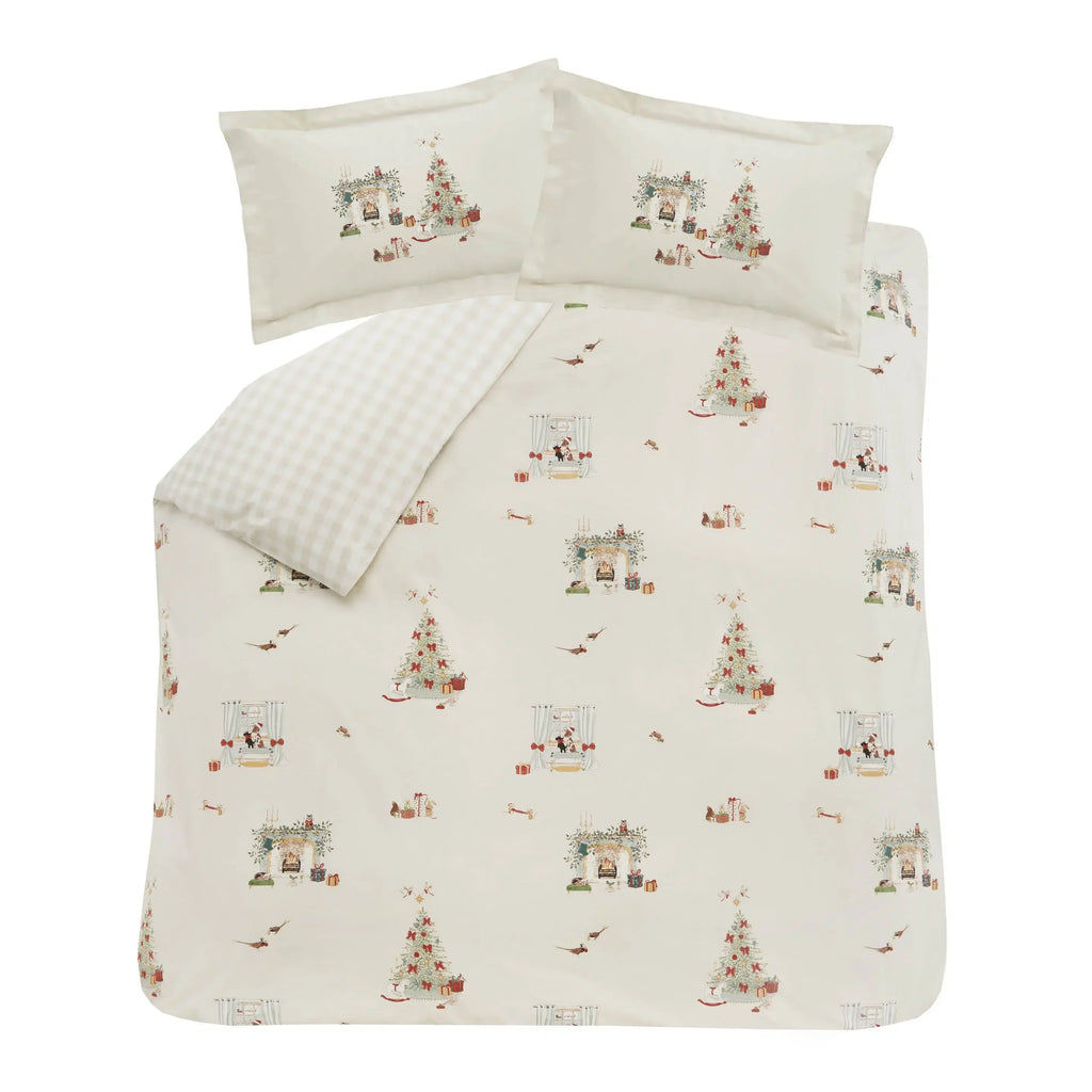 Sophie Allport Cosy Christmas Duvet Cover Set - Misty Green