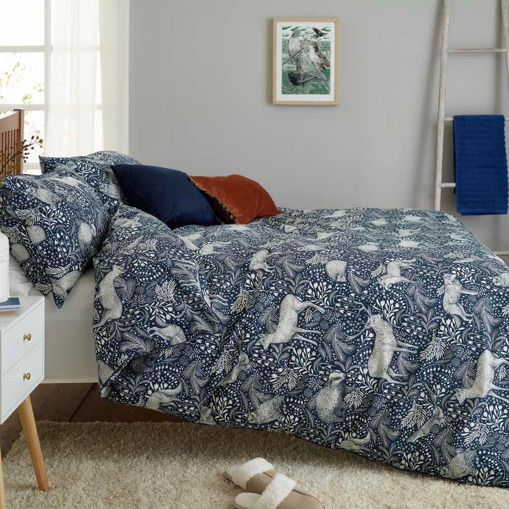 Deyongs 1846 Woodland Folk Duvet Cover Set - Navy