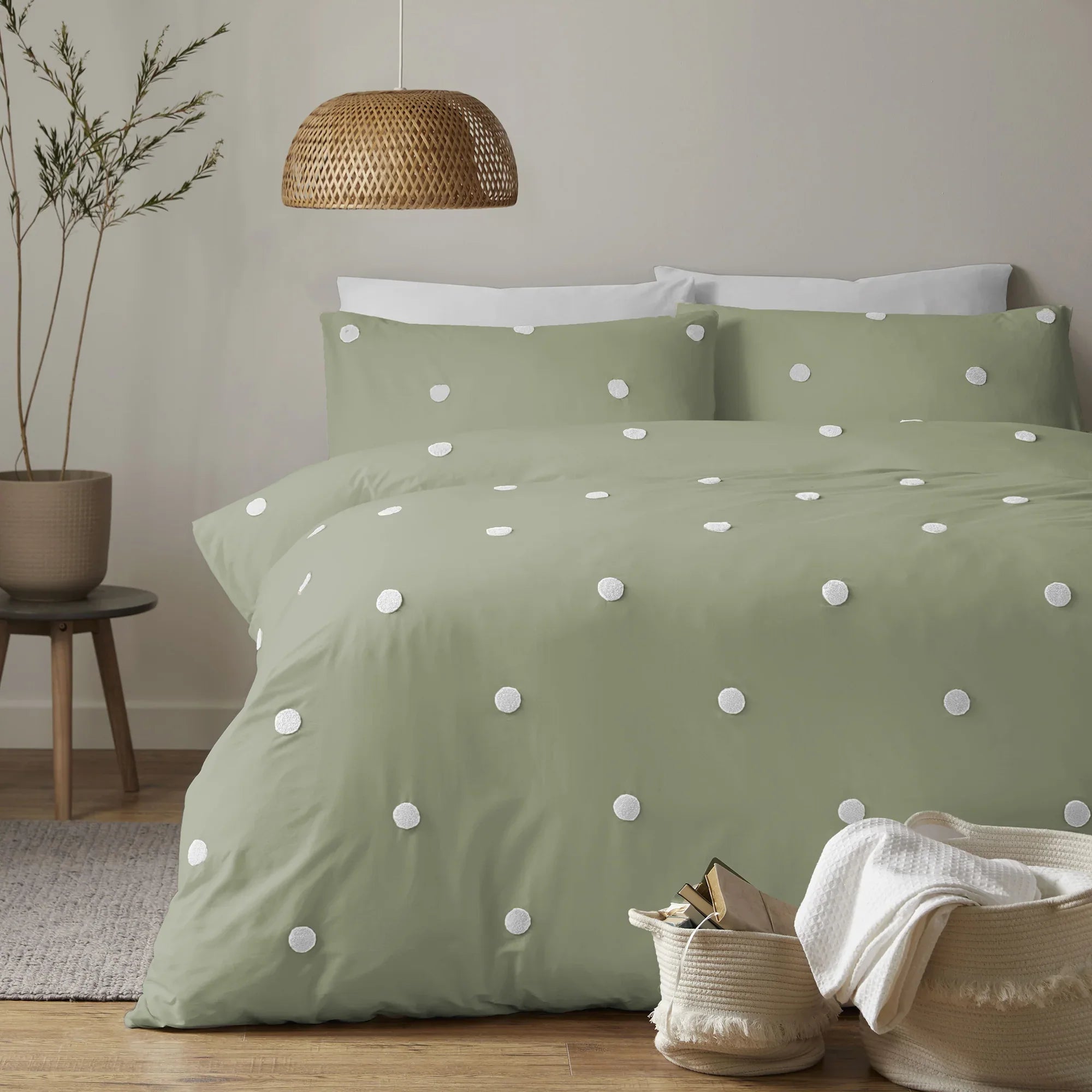 Appletree Boutique Dot Garden Duvet Cover Set - Sage