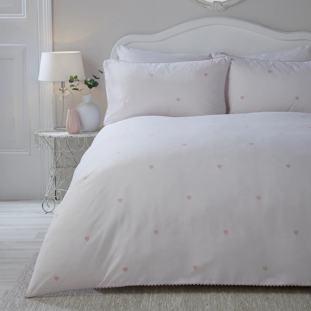 Serene Heart Duvet Cover Set - Blush
