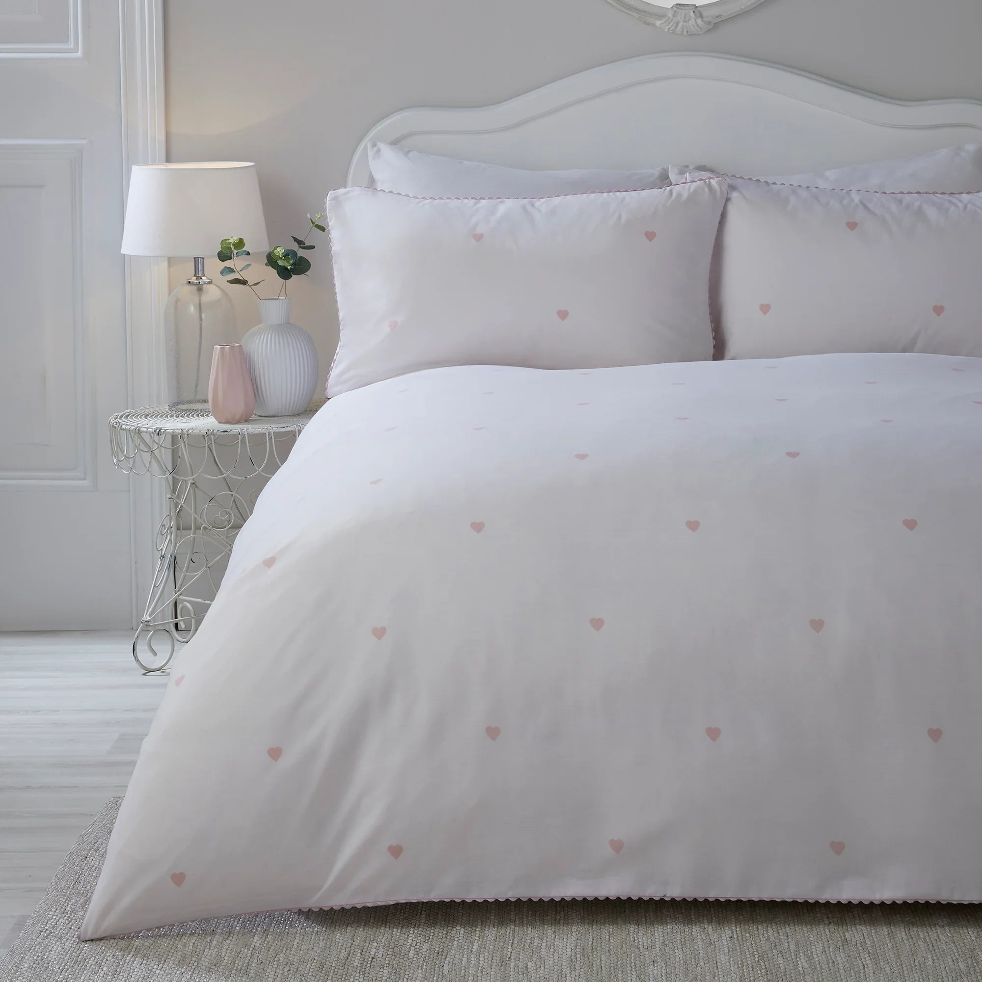 Serene Heart Duvet Cover Set - Blush