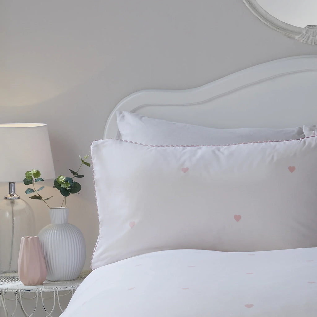 Serene Heart Duvet Cover Set - Blush