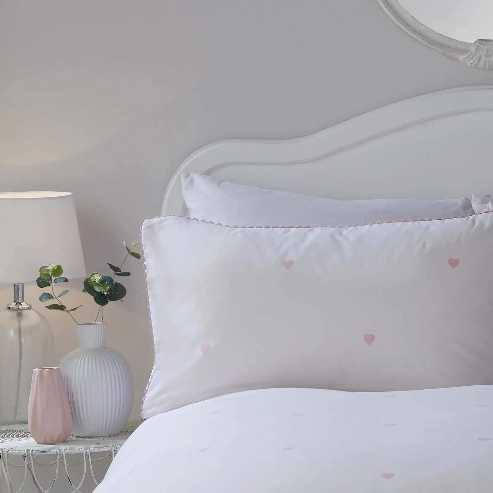 Serene Heart Duvet Cover Set - Blush