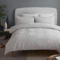 Serene Embossed Geo Duvet Cover Set - Grey