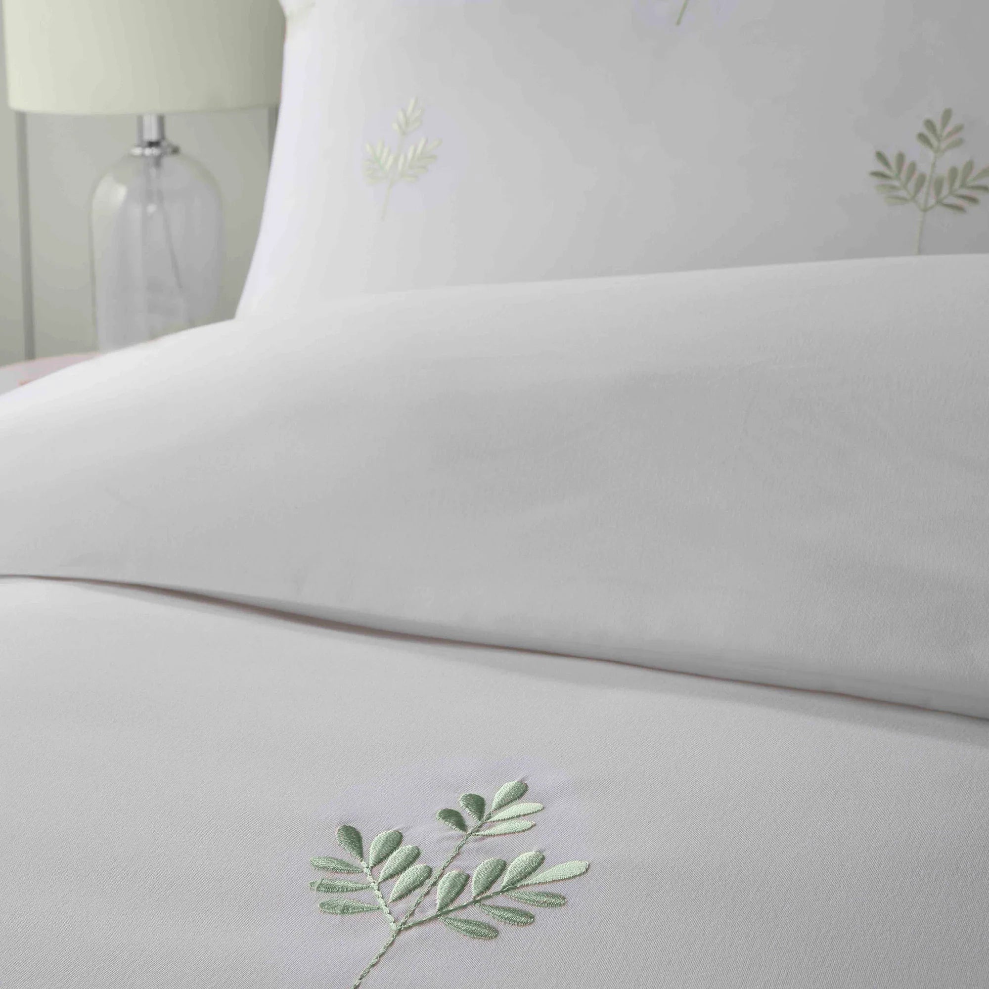Serene Emily Embroidery Duvet Cover Set - Green