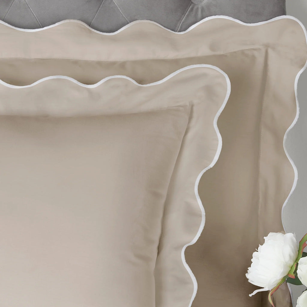 Appletree Boutique Scallop Edge Duvet Cover Set - Natural
