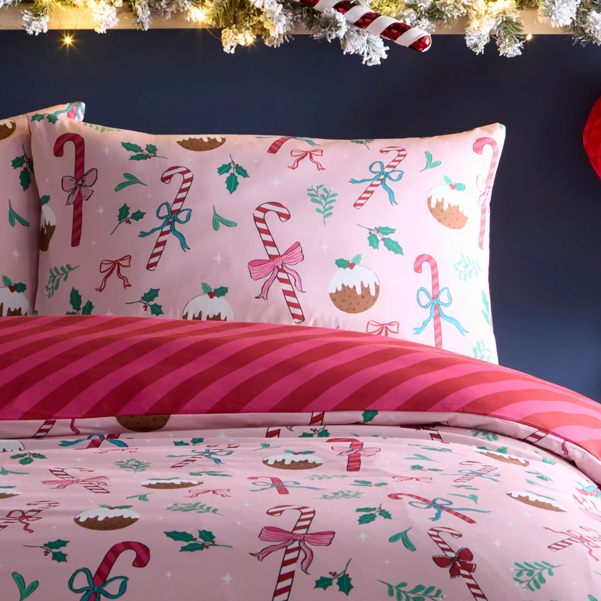 Fusion Festive Fancy Festive Duvet Cover Set - Pink