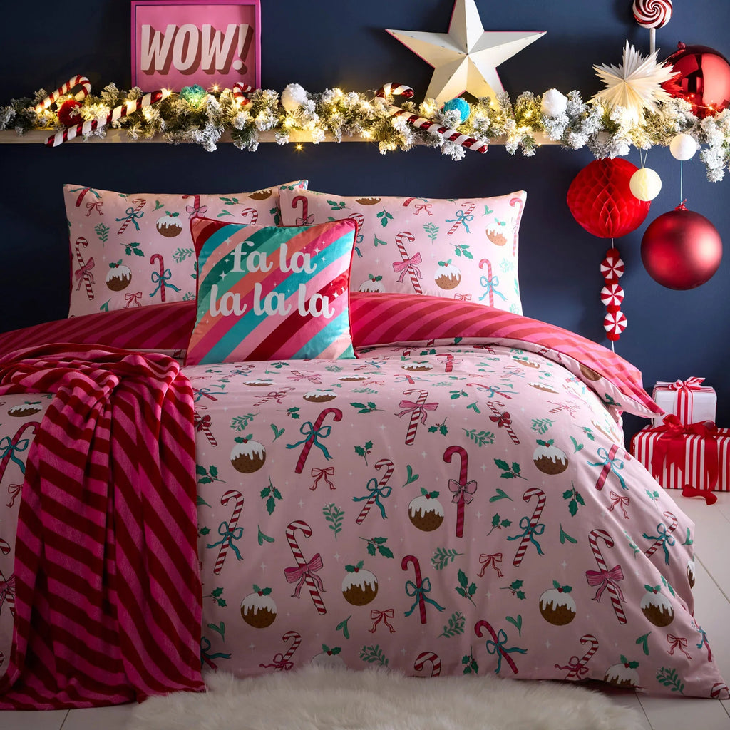 Fusion Festive Fancy Festive Duvet Cover Set - Pink