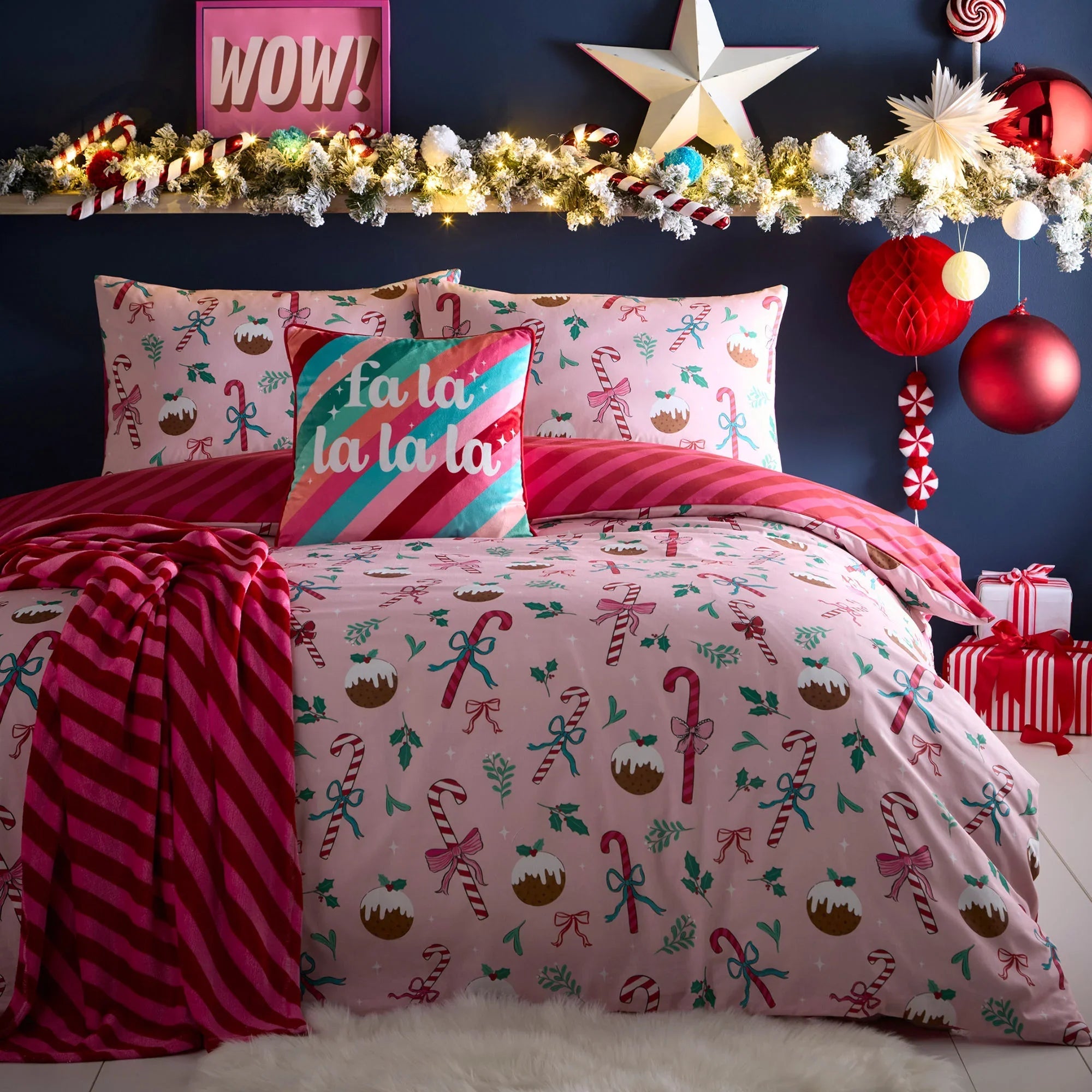 Fusion Festive Fancy Festive Duvet Cover Set - Pink