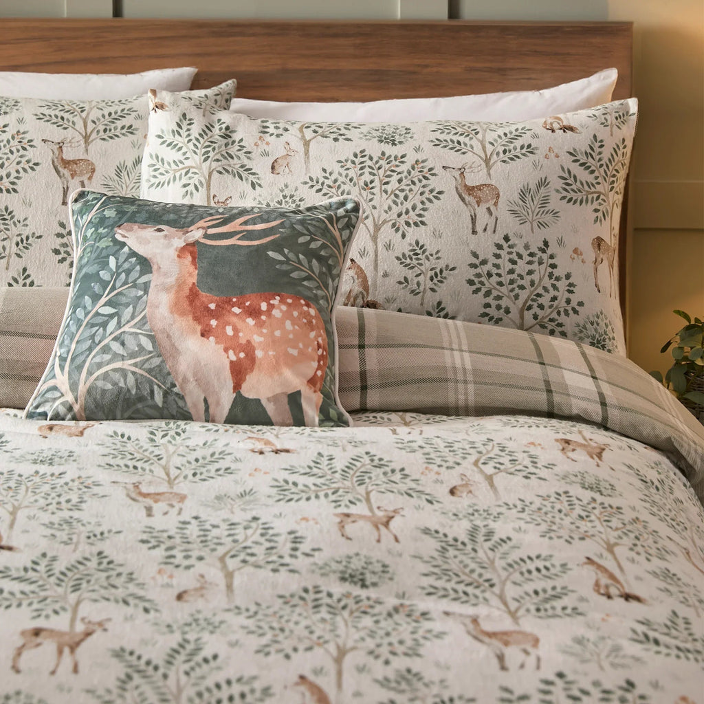 D & D Lodge Forest Animals Duvet Cover Set - Natural