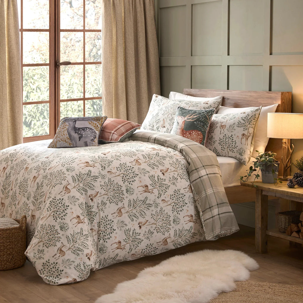 D & D Lodge Forest Animals Duvet Cover Set - Natural