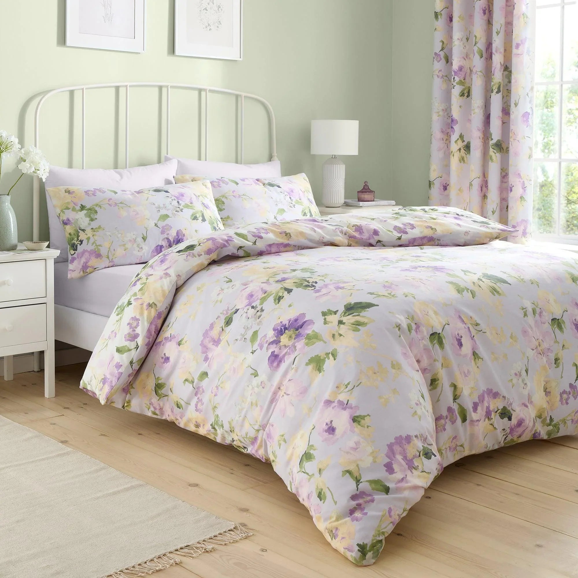 D & D Flourette Duvet Cover Set - Lilac