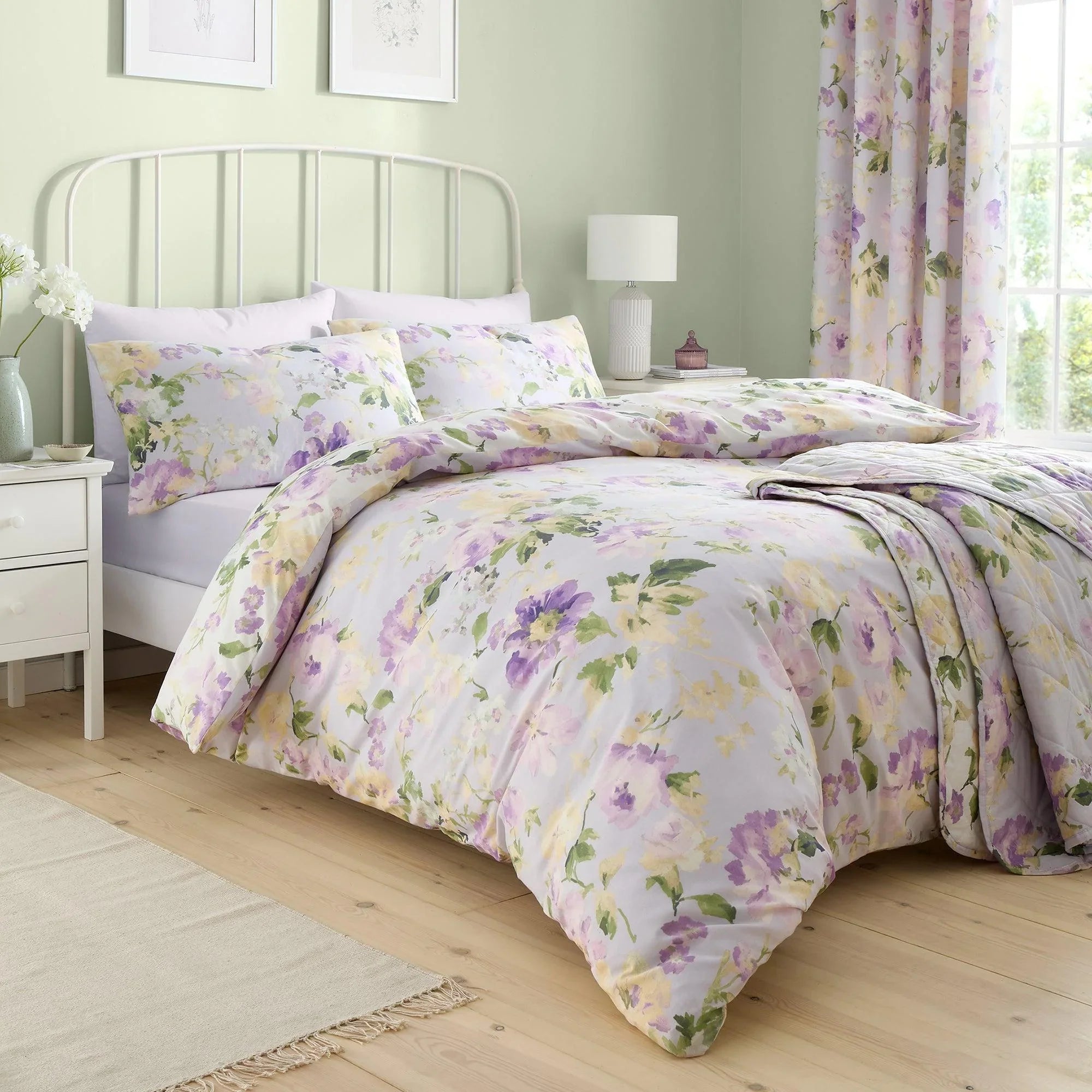 D & D Flourette Duvet Cover Set - Lilac