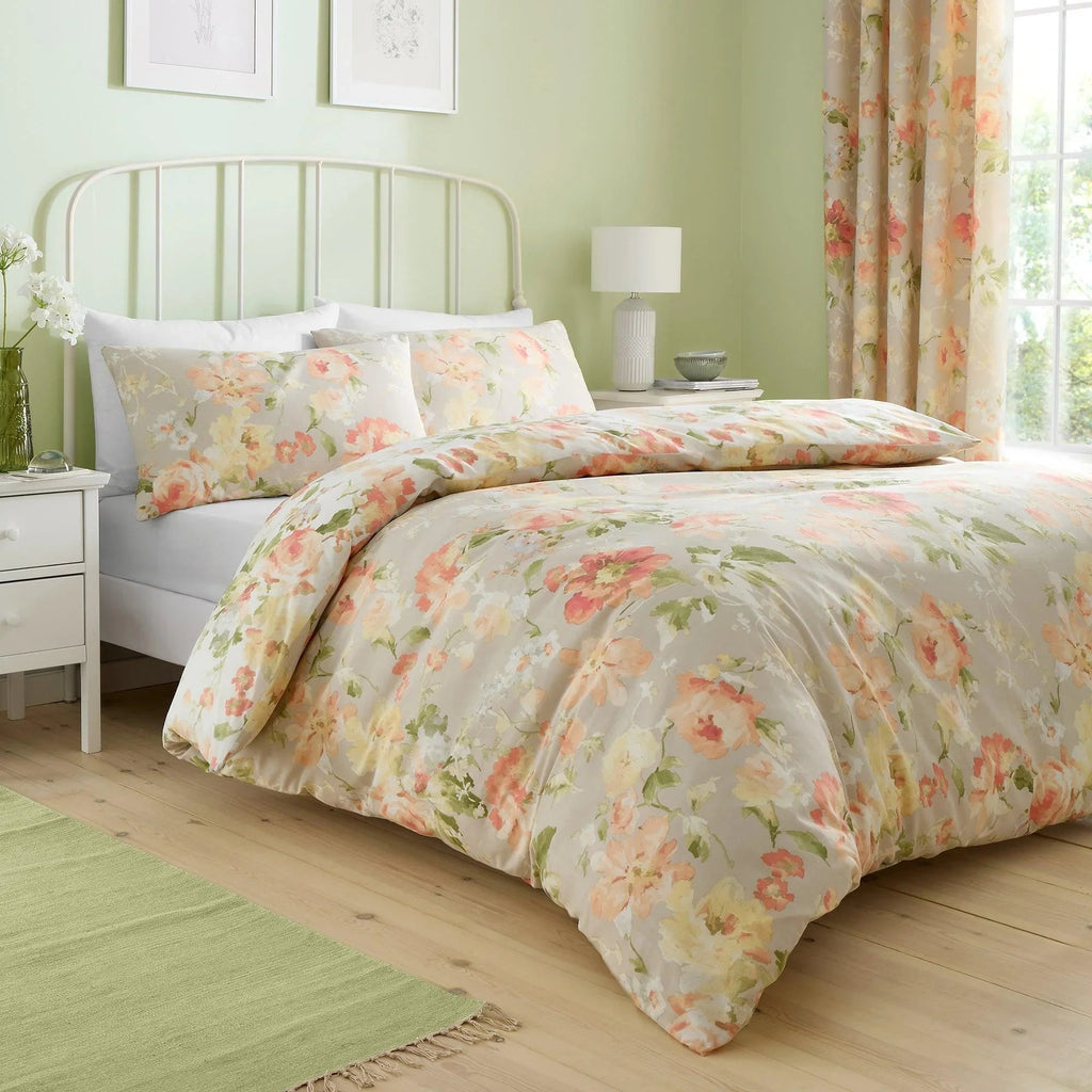 D & D Flourette Duvet Cover Set - Natural
