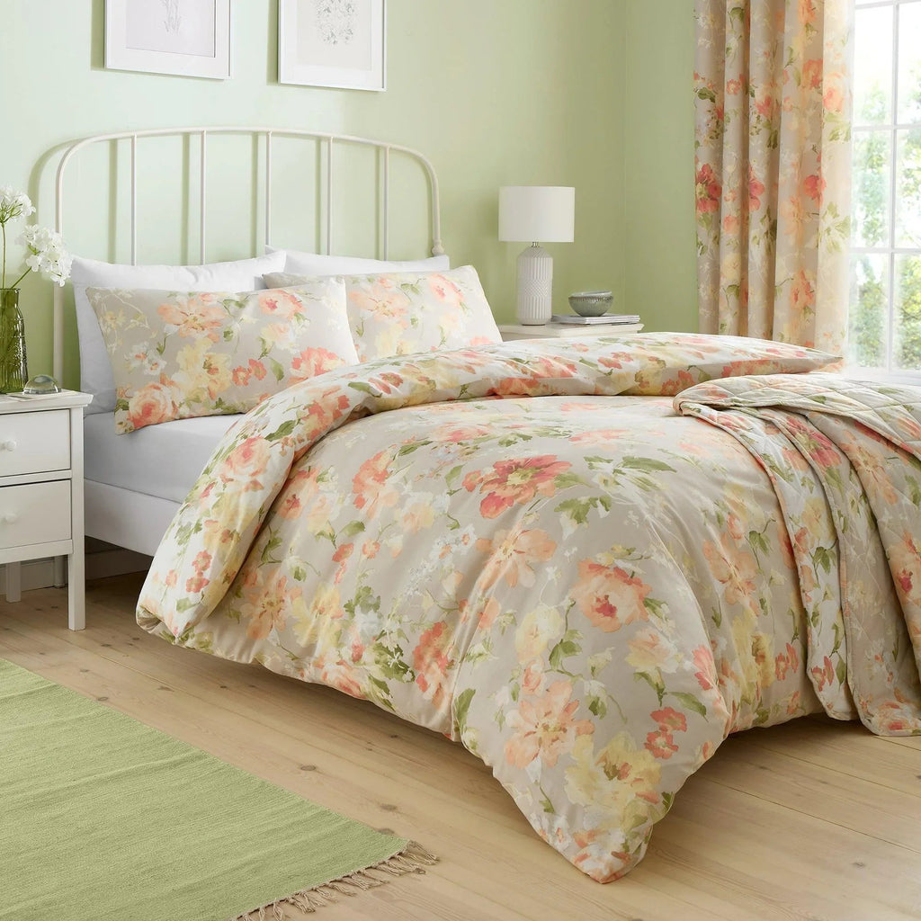 D & D Flourette Duvet Cover Set - Natural