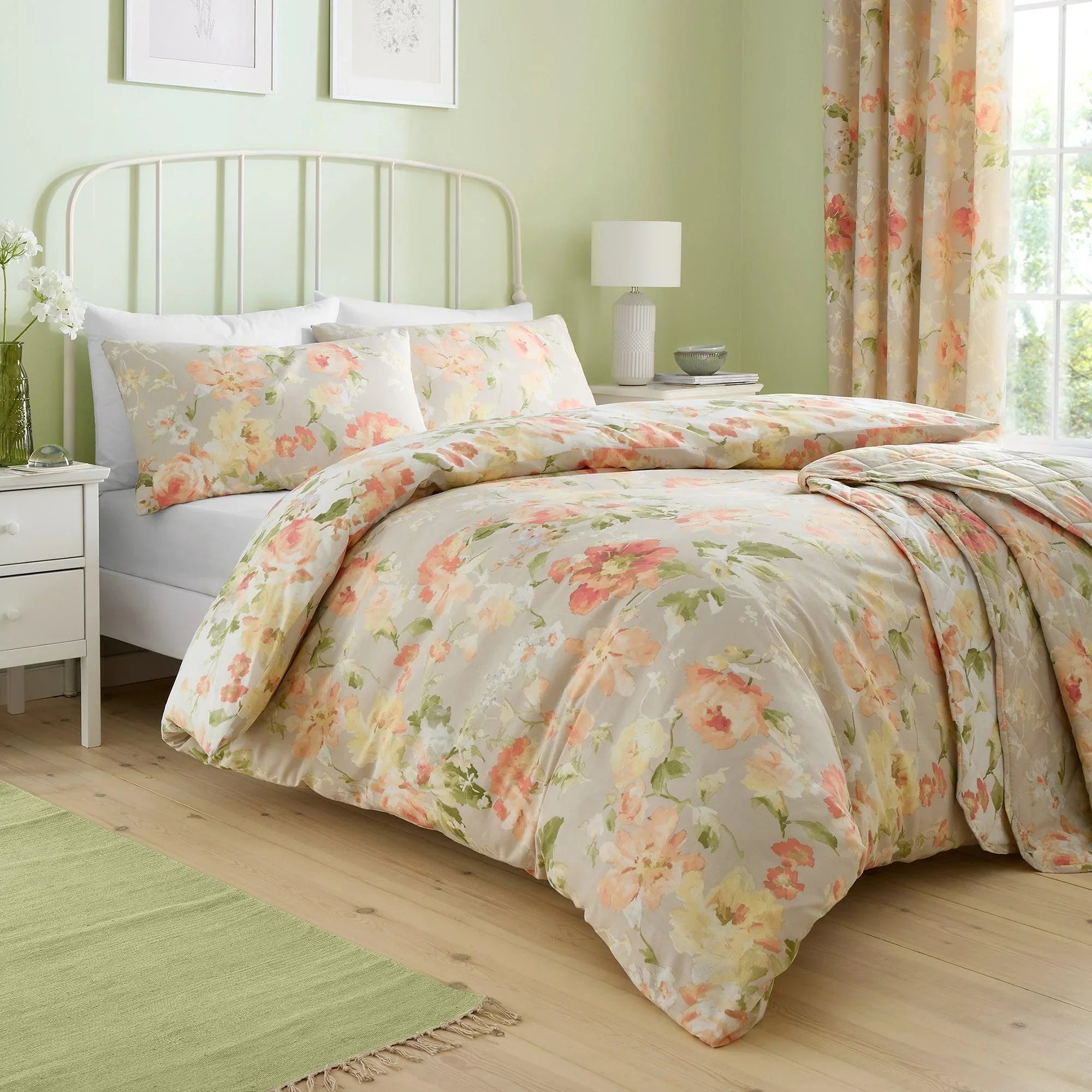 D & D Flourette Duvet Cover Set - Natural