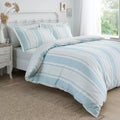 D & D Finlay Stripe Duvet Cover Set - Blue