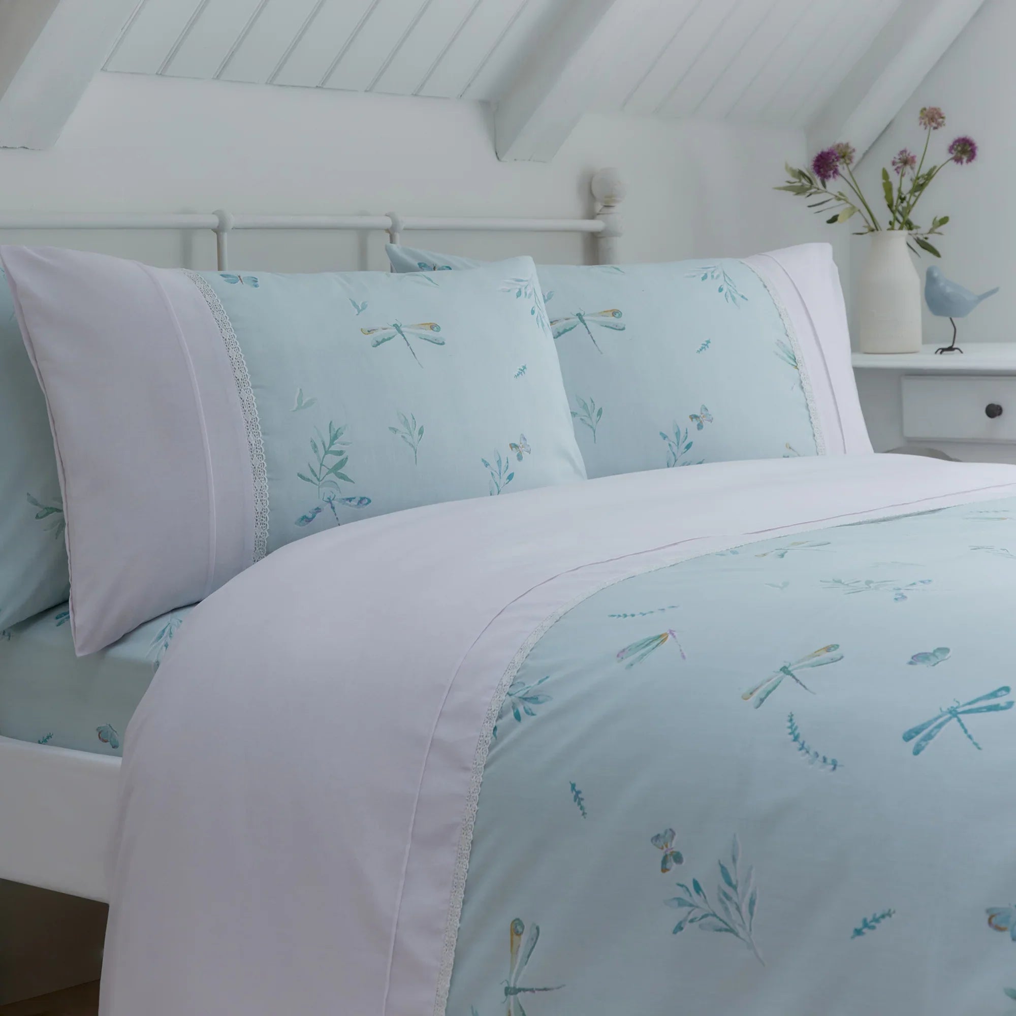 D & D Fifi Duvet Cover Set - Duck Egg