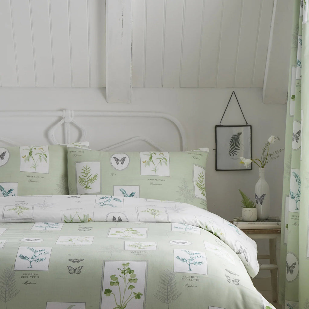 D & D Floral Garden Duvet Cover Set - Green