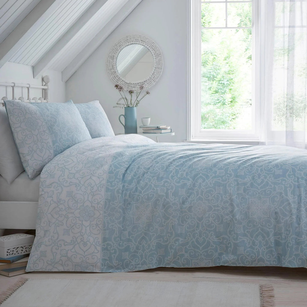 D & D Frampton Duvet Cover Set - Blue